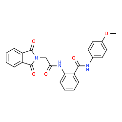 ChemSpider 2D Image | 2-{[(1,3-Dioxo-1,3-dihydro-2H-isoindol-2-yl)acetyl]amino}-N-(4-methoxyphenyl)benzamide | C24H19N3O5