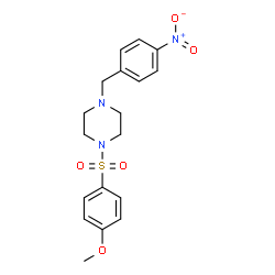 ChemSpider 2D Image | 1-[(4-Methoxyphenyl)sulfonyl]-4-(4-nitrobenzyl)piperazine | C18H21N3O5S
