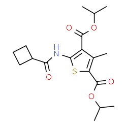 ChemSpider 2D Image | Diisopropyl 5-[(cyclobutylcarbonyl)amino]-3-methyl-2,4-thiophenedicarboxylate | C18H25NO5S