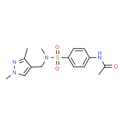 ChemSpider 2D Image | N-(4-{[(1,3-Dimethyl-1H-pyrazol-4-yl)methyl](methyl)sulfamoyl}phenyl)acetamide | C15H20N4O3S