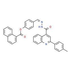 ChemSpider 2D Image | 4-[(Z)-({[2-(4-Methylphenyl)-4-quinolinyl]carbonyl}hydrazono)methyl]phenyl 1-naphthoate | C35H25N3O3