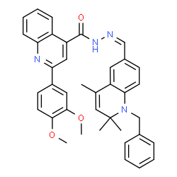 ChemSpider 2D Image | N'-[(Z)-(1-Benzyl-2,2,4-trimethyl-1,2-dihydro-6-quinolinyl)methylene]-2-(3,4-dimethoxyphenyl)-4-quinolinecarbohydrazide | C38H36N4O3