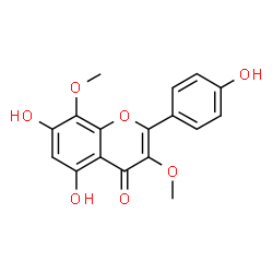 ChemSpider 2D Image | 5,7-Dihydroxy-2-(4-hydroxyphenyl)-3,8-dimethoxy-4H-chromen-4-one | C17H14O7