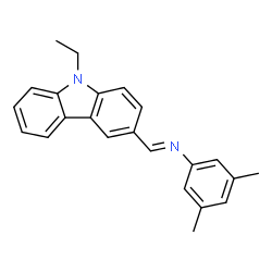 ChemSpider 2D Image | N-[(E)-(9-Ethyl-9H-carbazol-3-yl)methylene]-3,5-dimethylaniline | C23H22N2