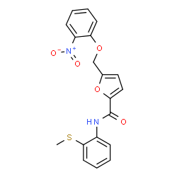 ChemSpider 2D Image | N-[2-(Methylsulfanyl)phenyl]-5-[(2-nitrophenoxy)methyl]-2-furamide | C19H16N2O5S