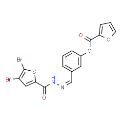ChemSpider 2D Image | 3-[(Z)-{[(4,5-Dibromo-2-thienyl)carbonyl]hydrazono}methyl]phenyl 2-furoate | C17H10Br2N2O4S