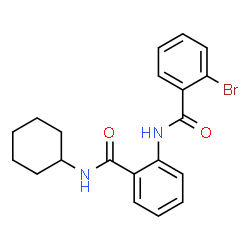 ChemSpider 2D Image | 2-Bromo-N-[2-(cyclohexylcarbamoyl)phenyl]benzamide | C20H21BrN2O2