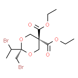 ChemSpider 2D Image | Diethyl 2-(1-bromoethyl)-2-(bromomethyl)-1,3-dioxane-5,5-dicarboxylate | C13H20Br2O6