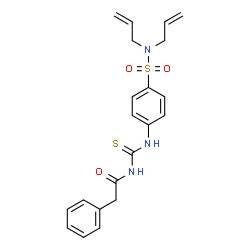 ChemSpider 2D Image | N-{[4-(Diallylsulfamoyl)phenyl]carbamothioyl}-2-phenylacetamide | C21H23N3O3S2