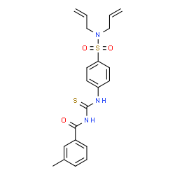 ChemSpider 2D Image | N-{[4-(Diallylsulfamoyl)phenyl]carbamothioyl}-3-methylbenzamide | C21H23N3O3S2