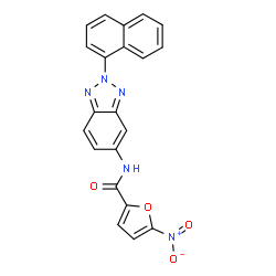 ChemSpider 2D Image | N-[2-(1-Naphthyl)-2H-benzotriazol-5-yl]-5-nitro-2-furamide | C21H13N5O4