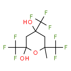 ChemSpider 2D Image | 6-Methyl-2,4,6-tris(trifluoromethyl)tetrahydro-2H-pyran-2,4-diol | C9H9F9O3