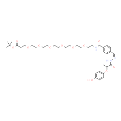 ChemSpider 2D Image | 2-Methyl-2-propanyl 1-{4-[(Z)-{[2-(4-hydroxyphenoxy)propanoyl]hydrazono}methyl]phenyl}-1-oxo-5,8,11,14,17,20-hexaoxa-2-azatricosan-23-oate | C36H53N3O12