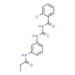 ChemSpider 2D Image | 2-Chloro-N-{[3-(propionylamino)phenyl]carbamothioyl}benzamide | C17H16ClN3O2S