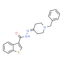 ChemSpider 2D Image | N'-(1-Benzyl-4-piperidinylidene)-1-benzothiophene-3-carbohydrazide | C21H21N3OS