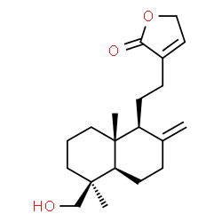 ChemSpider 2D Image | 3-{2-[(1S,4aR,5S,8aR)-5-(Hydroxymethyl)-5,8a-dimethyl-2-methylenedecahydro-1-naphthalenyl]ethyl}-2(5H)-furanone | C20H30O3