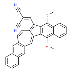 ChemSpider 2D Image | [(5,16-Dimethoxydinaphtho[2,3-a:2',3'-g]azulen-6-yl)methylene]malononitrile | C32H20N2O2