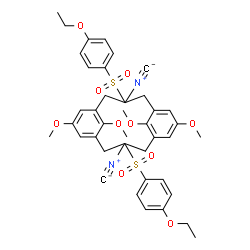 ChemSpider 2D Image | 3,11-Bis[(4-ethoxyphenyl)sulfonyl]-3,11-diisocyano-7,15,17,18-tetramethoxytricyclo[11.3.1.1~5,9~]octadeca-1(17),5(18),6,8,13,15-hexaene | C40H42N2O10S2