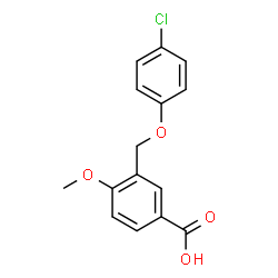ChemSpider 2D Image | 3-(4-CHLOROPHENOXYMETHYL)-4-METHOXYBENZOIC ACID | C15H13ClO4