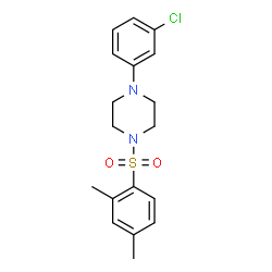 ChemSpider 2D Image | 1-(3-Chlorophenyl)-4-[(2,4-dimethylphenyl)sulfonyl]piperazine | C18H21ClN2O2S