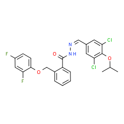 ChemSpider 2D Image | N'-[(Z)-(3,5-Dichloro-4-isopropoxyphenyl)methylene]-2-[(2,4-difluorophenoxy)methyl]benzohydrazide | C24H20Cl2F2N2O3