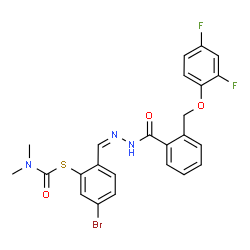 ChemSpider 2D Image | S-{5-Bromo-2-[(Z)-({2-[(2,4-difluorophenoxy)methyl]benzoyl}hydrazono)methyl]phenyl} dimethylcarbamothioate | C24H20BrF2N3O3S