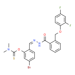 ChemSpider 2D Image | O-{5-Bromo-2-[(Z)-({2-[(2,4-difluorophenoxy)methyl]benzoyl}hydrazono)methyl]phenyl} dimethylcarbamothioate | C24H20BrF2N3O3S