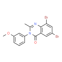 ChemSpider 2D Image | 6,8-Dibromo-3-(3-methoxyphenyl)-2-methyl-4(3H)-quinazolinone | C16H12Br2N2O2