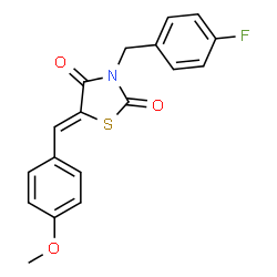 ChemSpider 2D Image | (5Z)-3-(4-Fluorobenzyl)-5-(4-methoxybenzylidene)-1,3-thiazolidine-2,4-dione | C18H14FNO3S