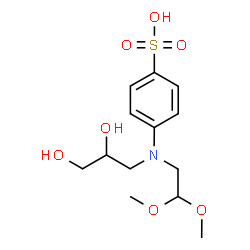 ChemSpider 2D Image | 4-[(2,3-Dihydroxypropyl)(2,2-dimethoxyethyl)amino]benzenesulfonic acid | C13H21NO7S