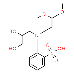 ChemSpider 2D Image | 2-[(2,3-Dihydroxypropyl)(2,2-dimethoxyethyl)amino]benzenesulfonic acid | C13H21NO7S