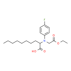 ChemSpider 2D Image | 2-[(2-Ethoxy-2-oxoethyl)(4-fluorophenyl)amino]decanoic acid | C20H30FNO4