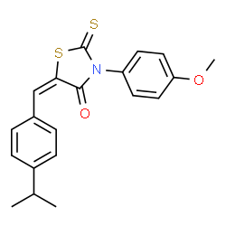 ChemSpider 2D Image | (5E)-5-(4-Isopropylbenzylidene)-3-(4-methoxyphenyl)-2-thioxo-1,3-thiazolidin-4-one | C20H19NO2S2