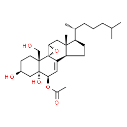 ChemSpider 2D Image | (3beta,5alpha,6beta,11alpha)-3,5,19-Trihydroxy-9,11-epoxycholest-7-en-6-yl acetate | C29H46O6