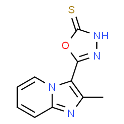 ChemSpider 2D Image | 5-(2-Methylimidazo[1,2-a]pyridin-3-yl)-1,3,4-oxadiazole-2(3H)-thione | C10H8N4OS