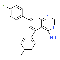 ChemSpider 2D Image | 7-(4-Fluorophenyl)-5-(4-methylphenyl)pyrido[2,3-d]pyrimidin-4-amine | C20H15FN4