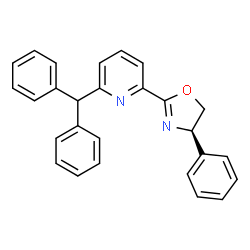 ChemSpider 2D Image | 2-(Diphenylmethyl)-6-[(4R)-4-phenyl-4,5-dihydro-1,3-oxazol-2-yl]pyridine | C27H22N2O