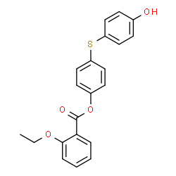 ChemSpider 2D Image | 4-[(4-Hydroxyphenyl)sulfanyl]phenyl 2-ethoxybenzoate | C21H18O4S