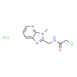 ChemSpider 2D Image | 2-Chloro-N-[(3-methyl-3H-imidazo[4,5-b]pyridin-2-yl)methyl]acetamide hydrochloride (1:1) | C10H12Cl2N4O