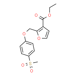 ChemSpider 2D Image | Ethyl 2-{[4-(methylsulfonyl)phenoxy]methyl}-3-furoate | C15H16O6S