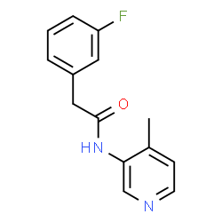 ChemSpider 2D Image | 2-(3-Fluorophenyl)-N-(4-methyl-3-pyridinyl)acetamide | C14H13FN2O