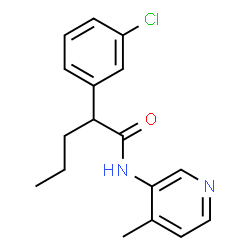ChemSpider 2D Image | 2-(3-Chlorophenyl)-N-(4-methyl-3-pyridinyl)pentanamide | C17H19ClN2O