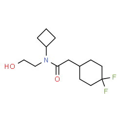 ChemSpider 2D Image | N-Cyclobutyl-2-(4,4-difluorocyclohexyl)-N-(2-hydroxyethyl)acetamide | C14H23F2NO2