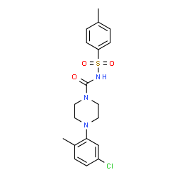 ChemSpider 2D Image | 4-(5-Chloro-2-methylphenyl)-N-[(4-methylphenyl)sulfonyl]-1-piperazinecarboxamide | C19H22ClN3O3S