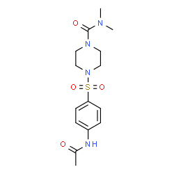ChemSpider 2D Image | 4-[(4-Acetamidophenyl)sulfonyl]-N,N-dimethyl-1-piperazinecarboxamide | C15H22N4O4S