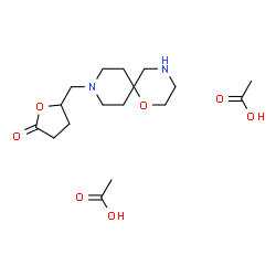 ChemSpider 2D Image | 5-(1-Oxa-4,9-diazaspiro[5.5]undec-9-ylmethyl)dihydro-2(3H)-furanone acetate (1:2) | C17H30N2O7