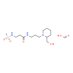 ChemSpider 2D Image | Formic acid - N-{3-[2-(hydroxymethyl)-1-piperidinyl]propyl}-N~3~-(methylsulfonyl)-beta-alaninamide (1:1) | C14H29N3O6S