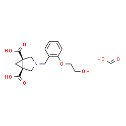 ChemSpider 2D Image | (1R,5S)-3-[2-(2-Hydroxyethoxy)benzyl]-3-azabicyclo[3.1.0]hexane-1,5-dicarboxylic acid - formic acid (1:1) | C17H21NO8