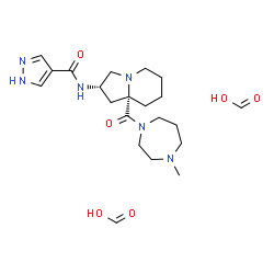 ChemSpider 2D Image | Formic acid - N-{(2S,8aS)-8a-[(4-methyl-1,4-diazepan-1-yl)carbonyl]octahydro-2-indolizinyl}-1H-pyrazole-4-carboxamide (2:1) | C21H34N6O6