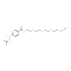 ChemSpider 2D Image | N-(2-{2-[2-(2-Azidoethoxy)ethoxy]ethoxy}ethyl)-6-(2-isopropylidenehydrazino)nicotinamide | C17H27N7O4